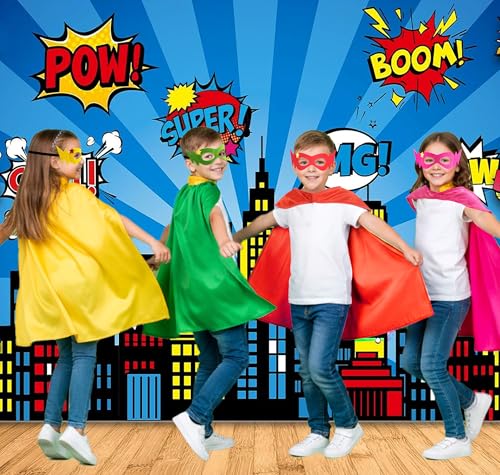 D.Q.Z Superhero-Capes for Kids 20 Sets Children-Superhero Capes and Masks for Super Hero Toys Birthday Party Dress Up Costume (Multicolored) - Image 2
