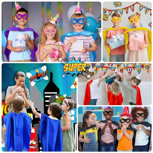 D.Q.Z Superhero-Capes for Kids 20 Sets Children-Superhero Capes and Masks for Super Hero Toys Birthday Party Dress Up Costume (Multicolored) - Image 3