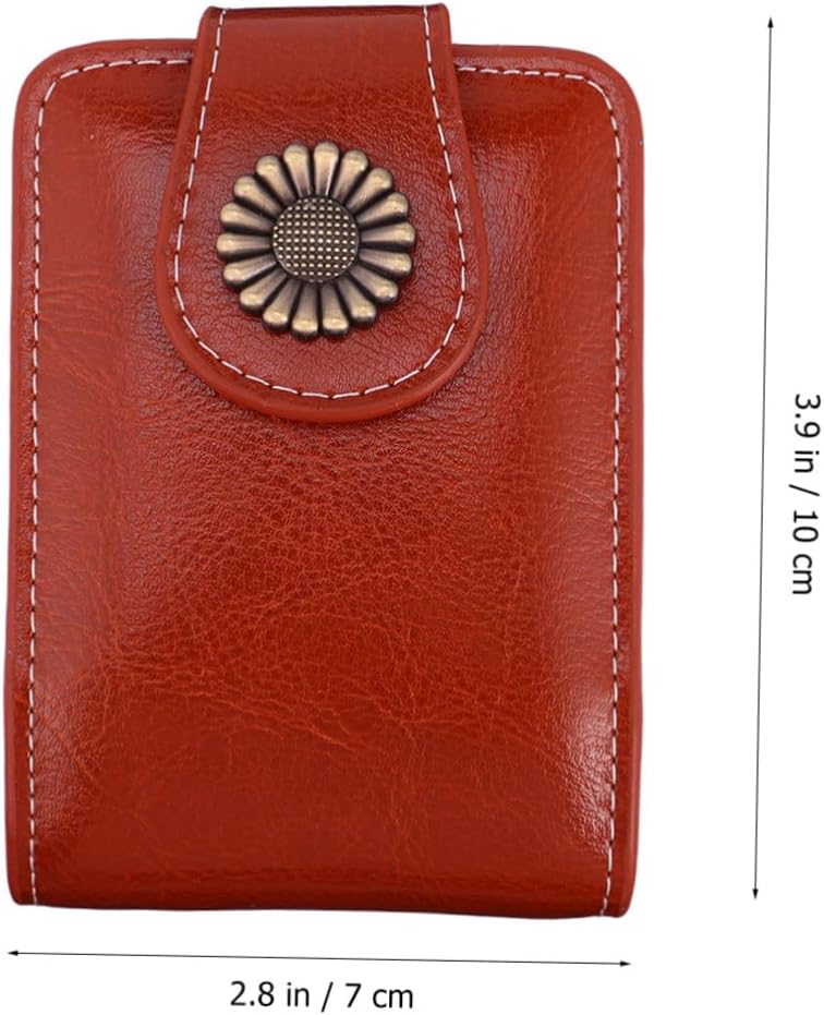Outanaya Lipsticks Carrying Case with Built-in Mirror, Pu Leather Small Lipsticks Pouch, Wine Red Portable Lip Gloss Holder for Travel and Daily Use - Image 2