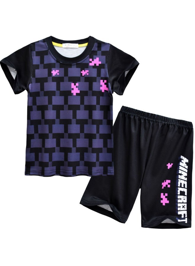 ماين كرافت بلايز للأطفال ، شورت ، بدلات ، بدلات خدمة منزلية قصيرة الأكمام للأطفال ، هدايا للعائلة والأصدقاء - Image 1