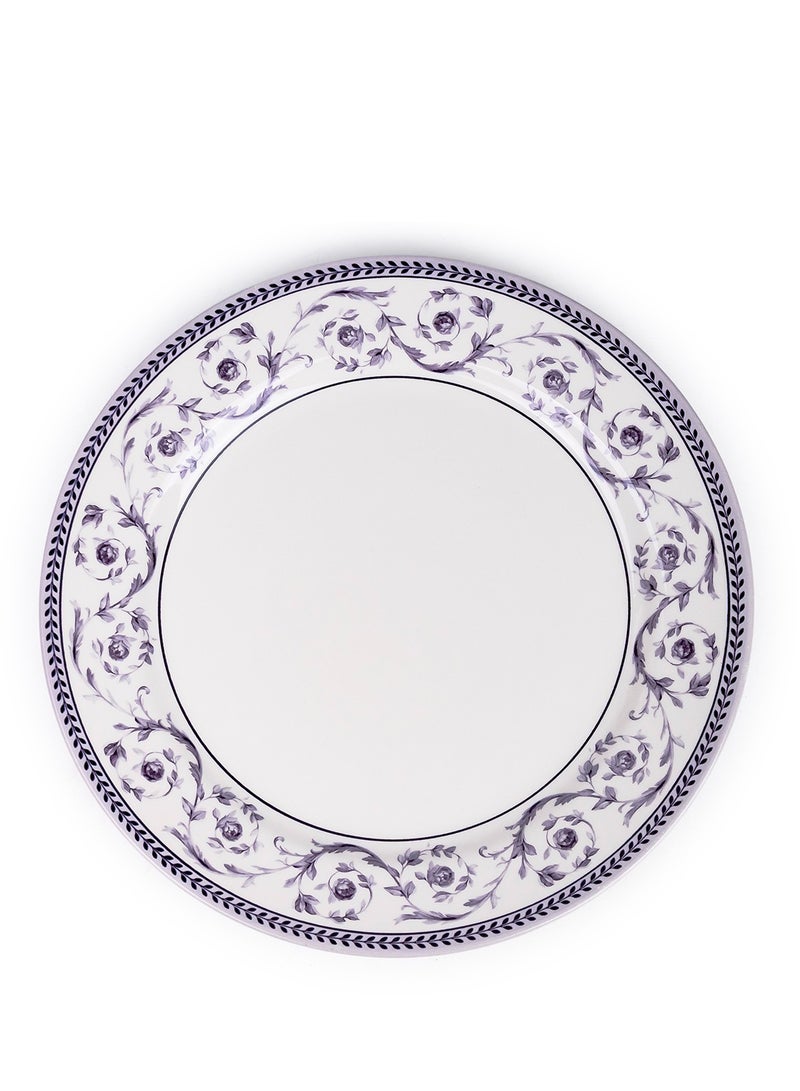 Claytan Callista 10.5 inch Floral Pattern Ceramic Dinner Plate (White, Set of 1) - Image 2