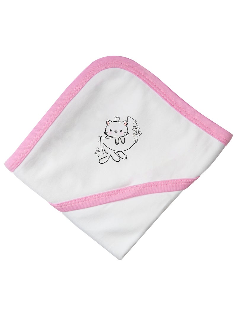 Babies Basic 100% Cotton Swaddle / Receiving Blanket for New Born, 75*75cm , Pink - Image 5