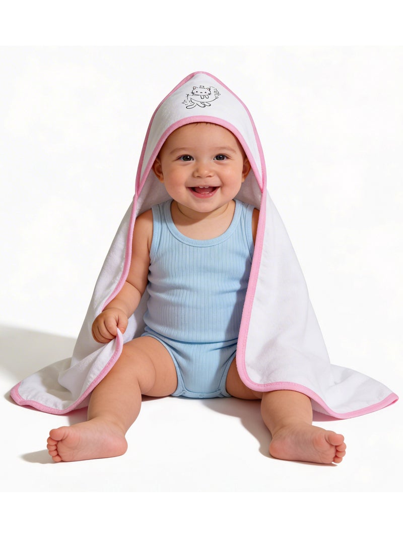 Babies Basic 100% Cotton Swaddle / Receiving Blanket for New Born, 75*75cm , Pink - Image 2