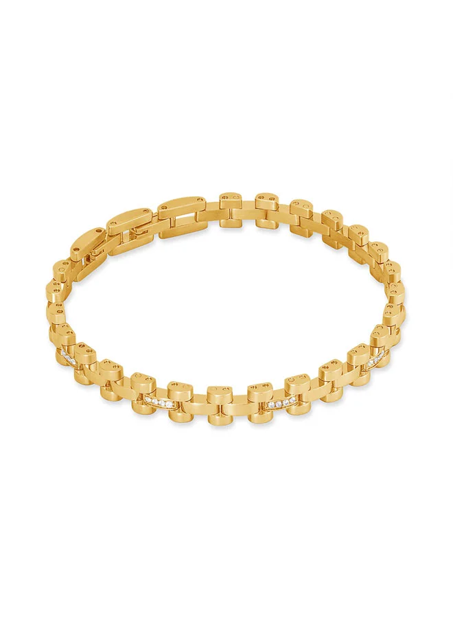Andrea Gold Unique Chain Bracelet with Crystals