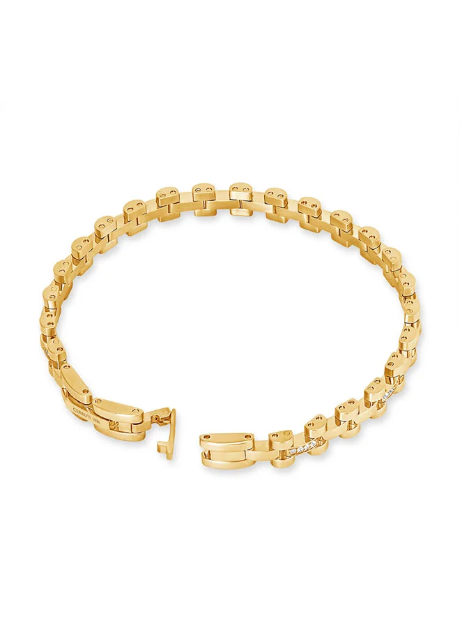 CERRUTI 1881  Andrea Gold Unique Chain Bracelet with Crystals  | Best Price UAE