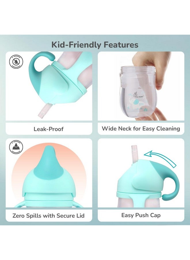 أر فور رابيت كوب شرب ممتاز للأطفال من Trunky مزود بكرة مقاومة للجاذبية | كوب شرب خالٍ من الانسكاب مع شفاطة من السيليكون الناعم خالٍ من مادة BPA وغير سام ومضاد للتسرب للأطفال من سن 9 أشهر فما فوق - (320 مل، أزرق بحري) - Image 4