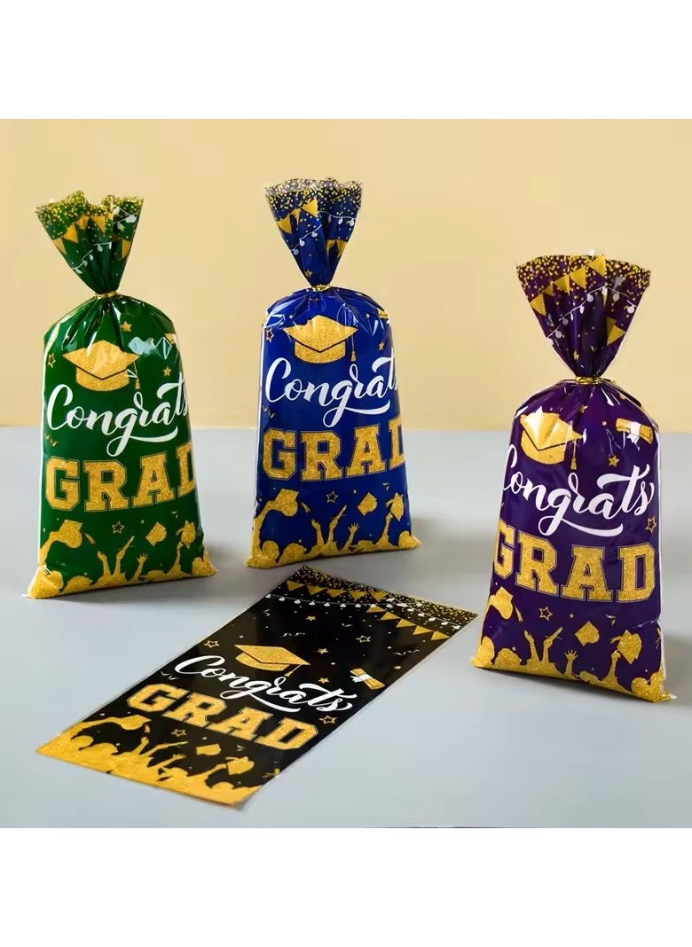 Boxwoods 100 PCS Congrats Grad Candy Bags For School Senior Year Graduation Ceremony Drawstring Pouch For Treats  - Image 4
