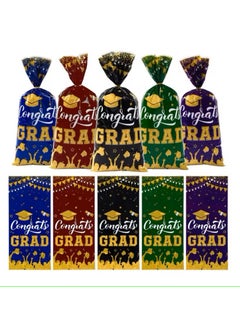 Boxwoods 100 PCS Congrats Grad Candy Bags For School Senior Year Graduation Ceremony Drawstring Pouch For Treats  - Image 2