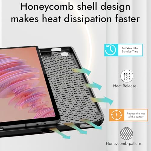 Robustrion Cover Case for Lenovo Tab Plus 11.5 inch Cover, Flip Folio Cover Case for Lenovo Tab Plus 11.5 inch - Marble Lilac - Image 4