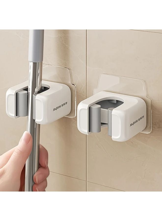 حامل ممسحة الأبيض بدون حائط شنيور مشبك تخزين مكنسة - Image 2