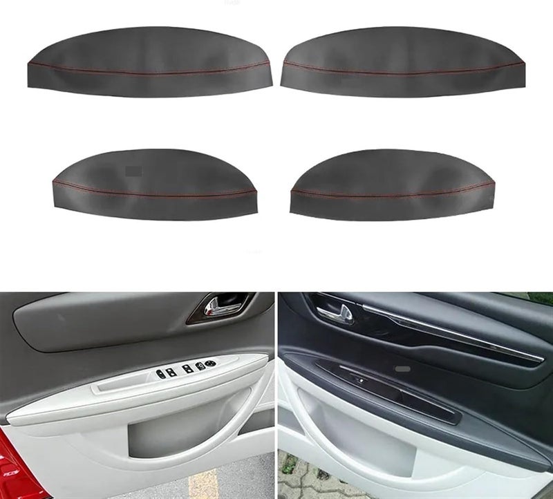 QASULER Leather Door Armrest Cover for Citroen C4 - Image 4