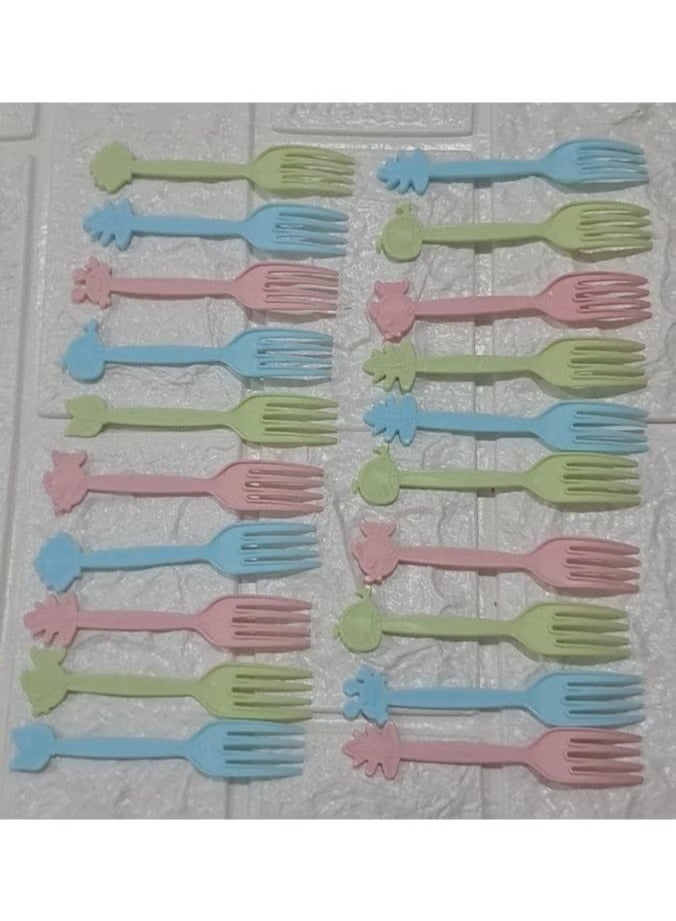 Generic Fruit Fork Set – Multicolor Mini Dessert & Fruit Picks for Parties, Snacks, and Home Use – Reusable Plastic Forks for Kids & Adults - 20 pcs - Image 4