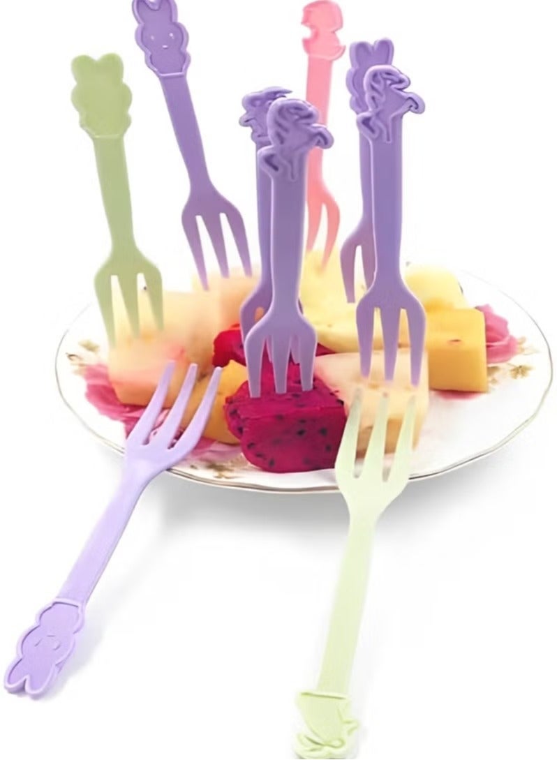 Generic Fruit Fork Set – Multicolor Mini Dessert & Fruit Picks for Parties, Snacks, and Home Use – Reusable Plastic Forks for Kids & Adults - 20 pcs - Image 1