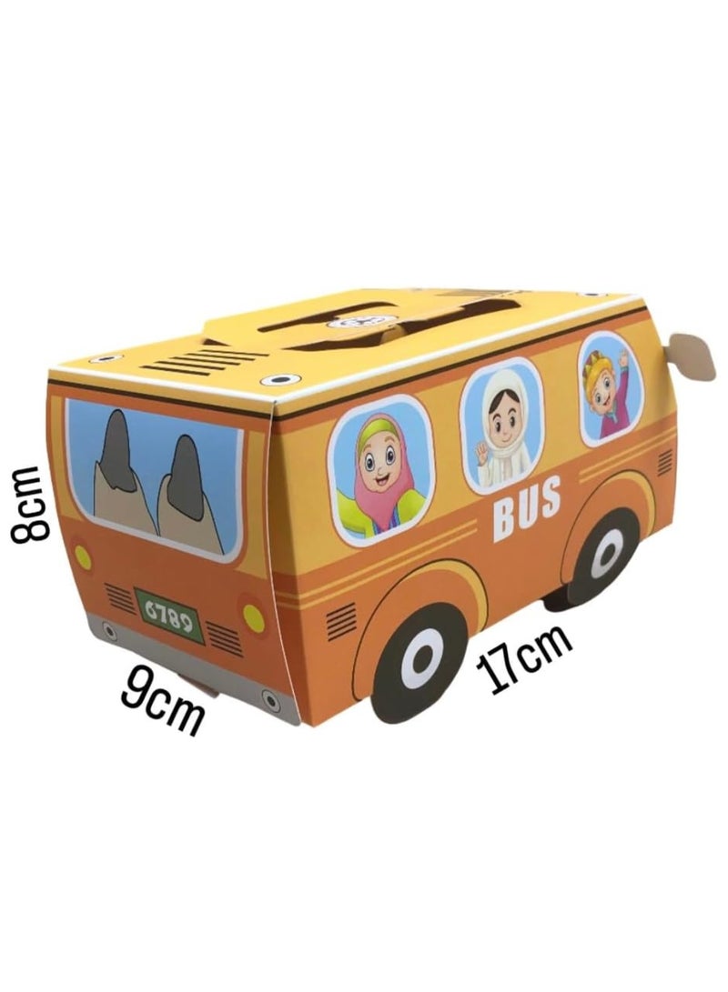 A.R.H | Haq Al Laila  Box Set for Kids | Children's Bus  | Traditional Celebration Design | Pack of 12 PCS | Decorative Arabic Celebration Boxes | Ramadan, Eid Celebrations - Image 3