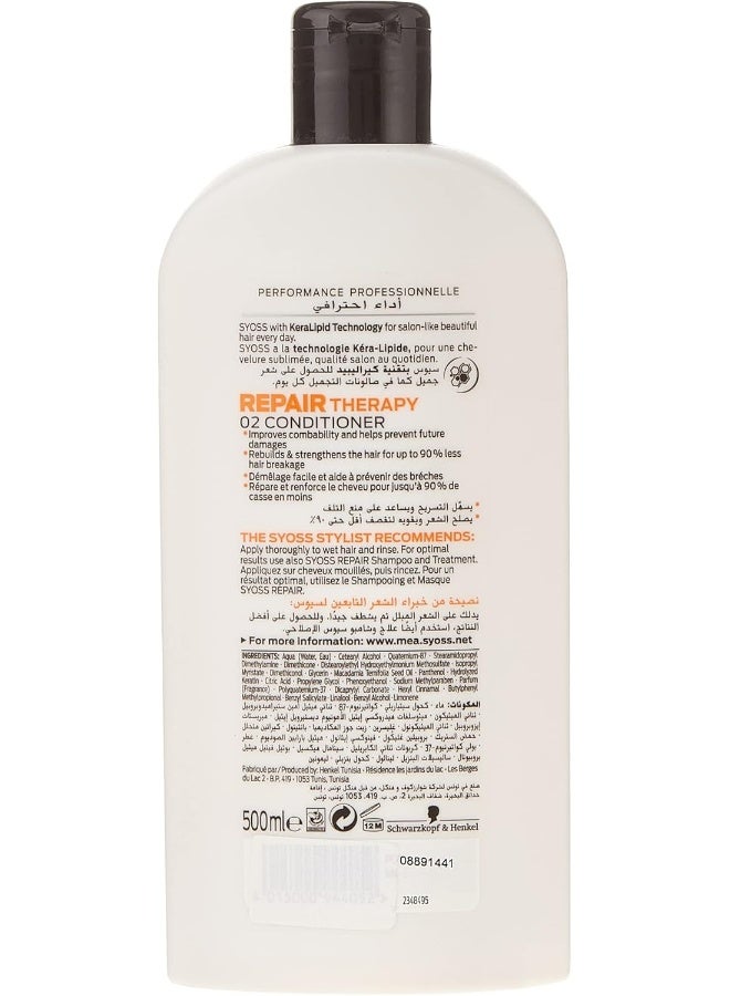 SYOSS Syoss Repair Therapy 500 ml Shampoo & 500 ml Conditioner  - Image 5