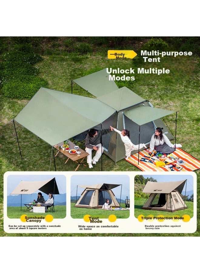 Pelliot Hiker Camping Tarp Tent, Two-in Titanium Black Gel, Automatic Quick-open Sunshade Park Tent, 16402709, Green - Image 2