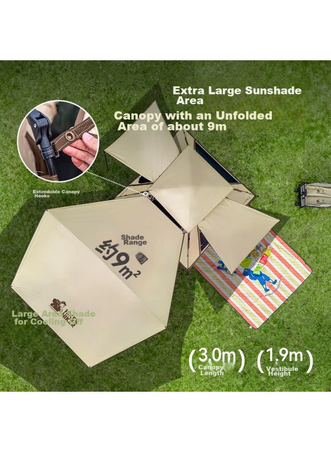 Pelliot Hiker Camping Tarp Tent, Two-in Titanium Black Gel, Automatic Quick-open Sunshade Park Tent, 16402709, Green - Image 1