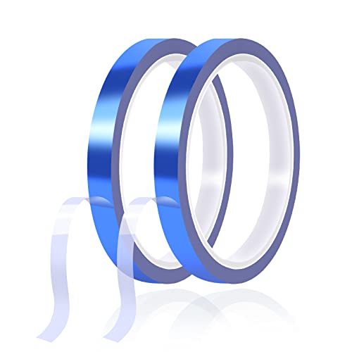 HTVRONT Heat Resistant Tape - 10mm X 33m Blue Heat Transfer Tape 2 Rolls Heat Tape, No Residue High Temperature Tape, High Adhesion Heat Tape for Sublimation, Heat Press, HTV Heat Transfer Tape - Image 1
