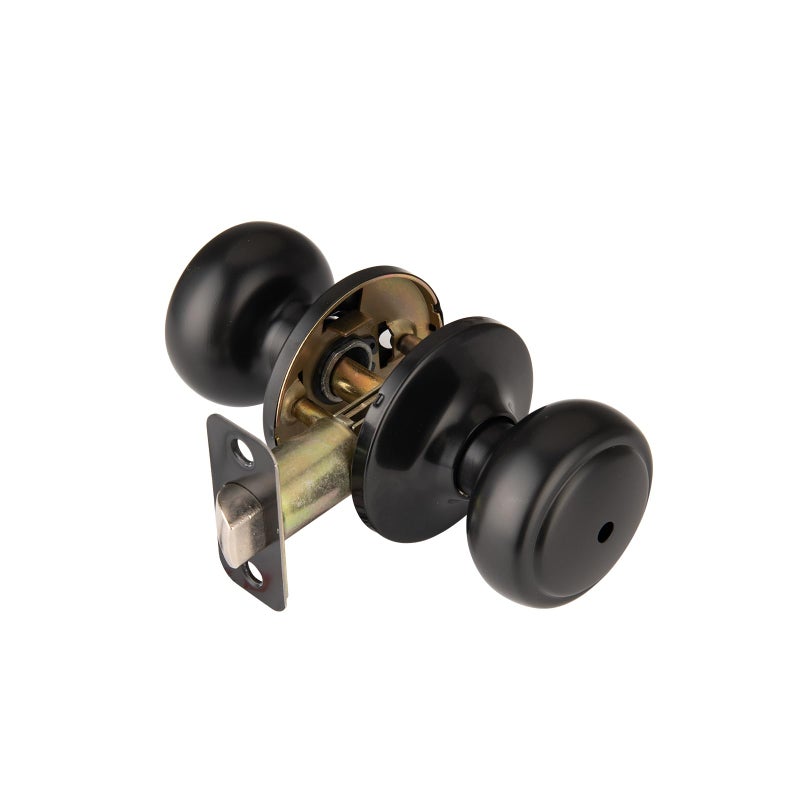 NCSEN Matte Black Door Knobs,Interior Door Knob with Lock,Coastal Style Door knob for Privacy and Bedroom (Bath or Privacy) - Image 1
