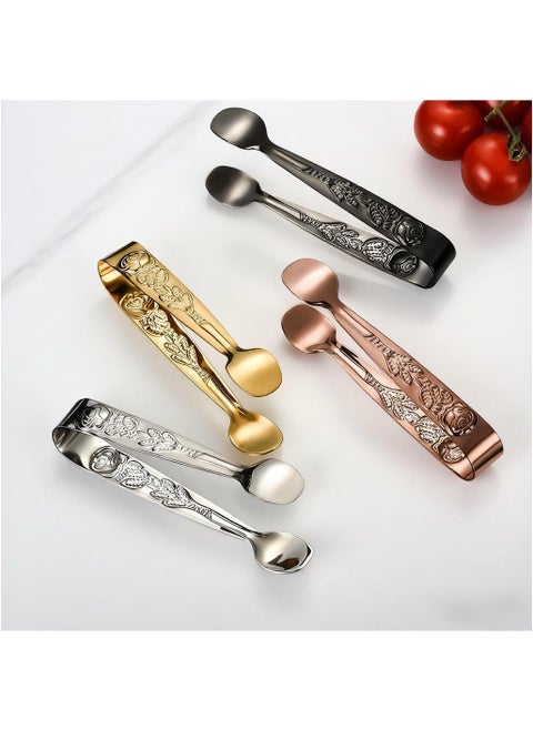 4-piece set, 4-inch mini food tongs, suitable for appetizers, tea parties, cafés, and desserts.