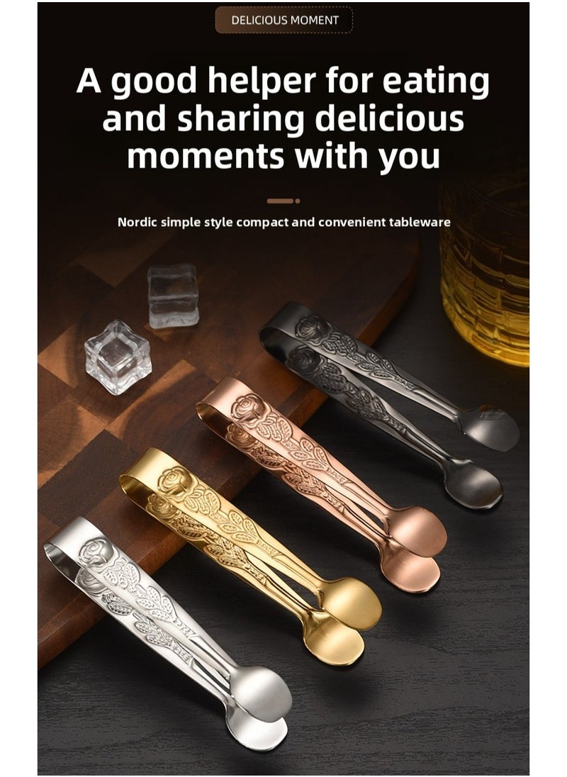 4-piece set, 4-inch mini food tongs, suitable for appetizers, tea parties, cafés, and desserts.