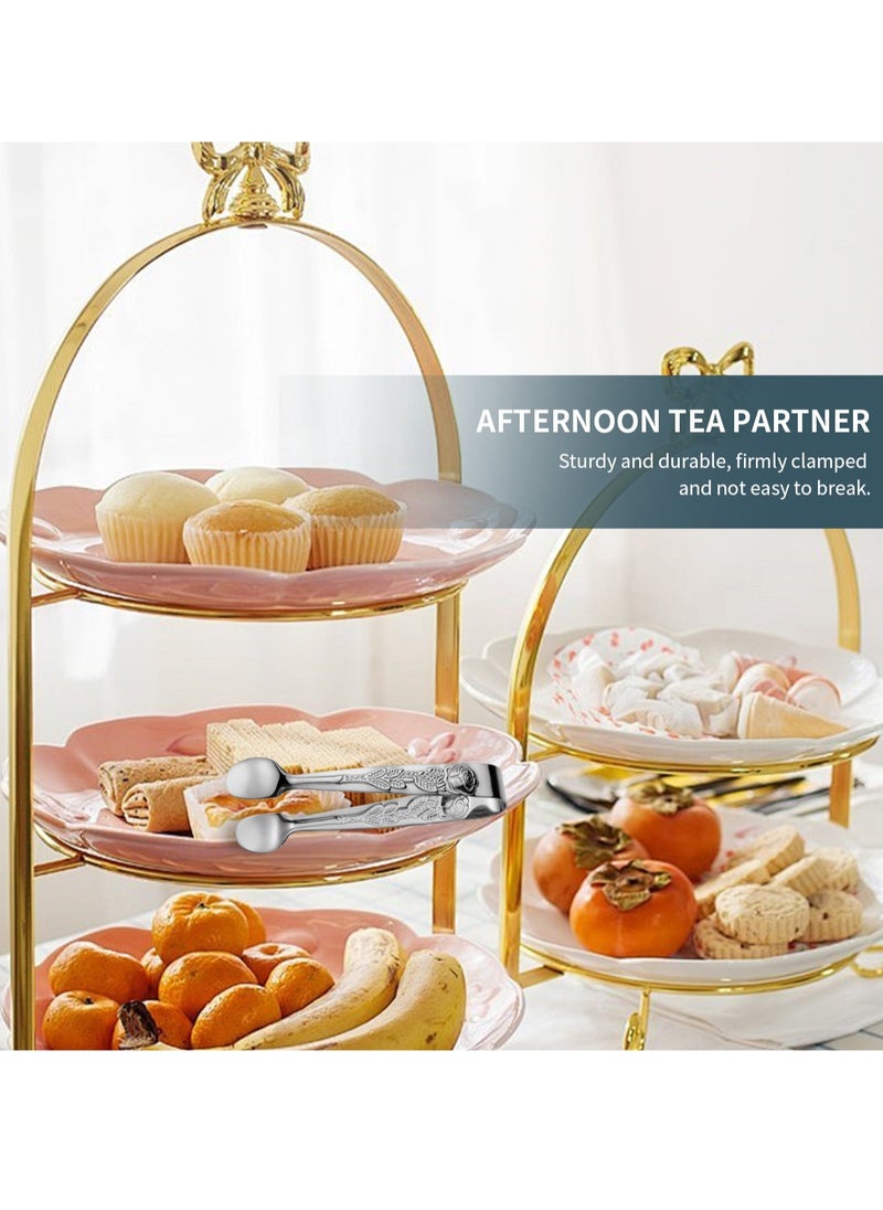 4-piece set, 4-inch mini food tongs, suitable for appetizers, tea parties, cafés, and desserts.