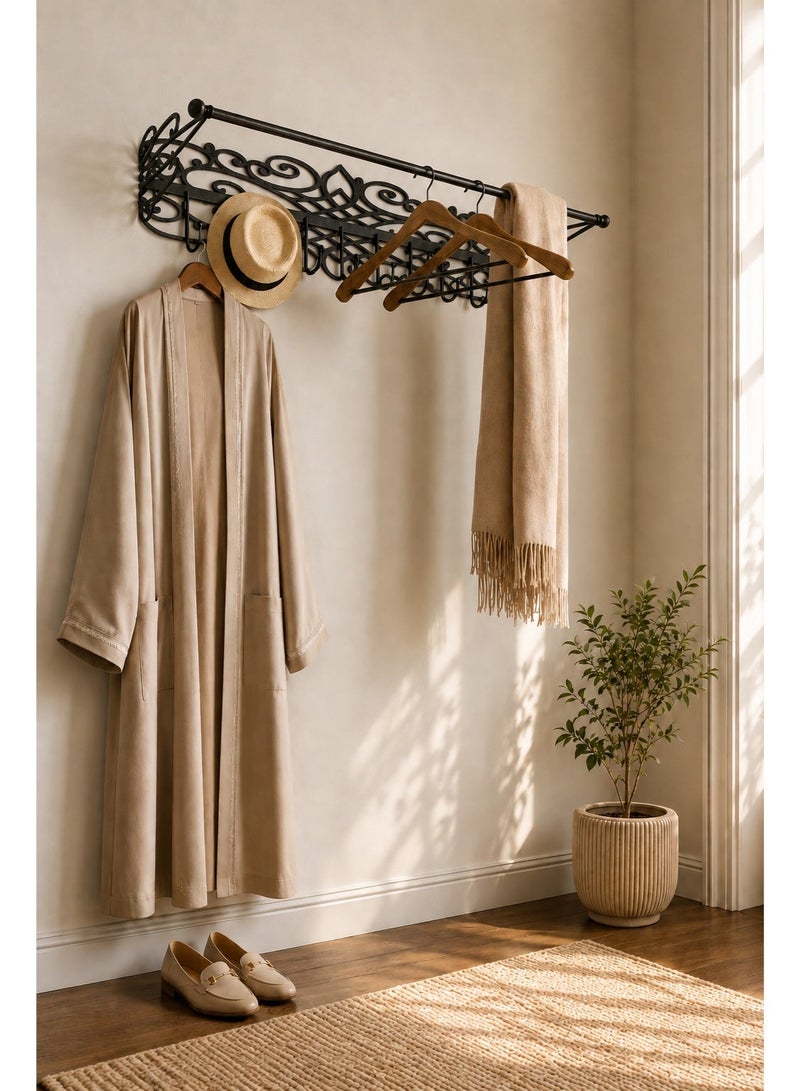 Stylish metal wall hanger - modern and elegant design - black