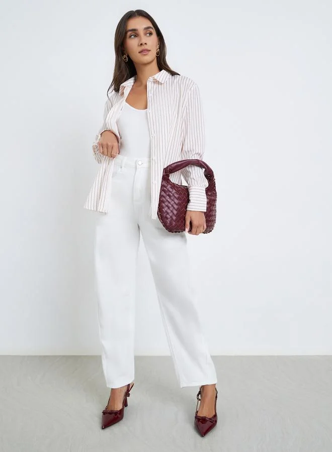 Styli Women Striped Oversized Shirt