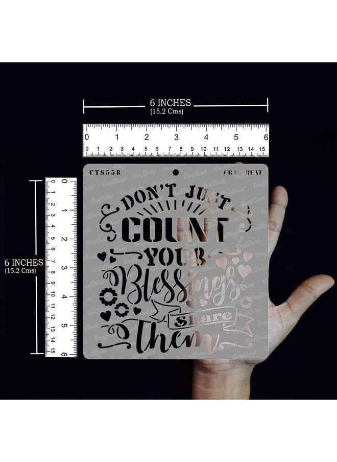 CrafTreat Blessing Quote Stencils For Painting On Wood Canvas Paper Fabric Floor Wall And Tile Share Blessings Stencil 6X6 Inches Reusable Diy Art And Craft Stencils Words And Quotes  - Image 4