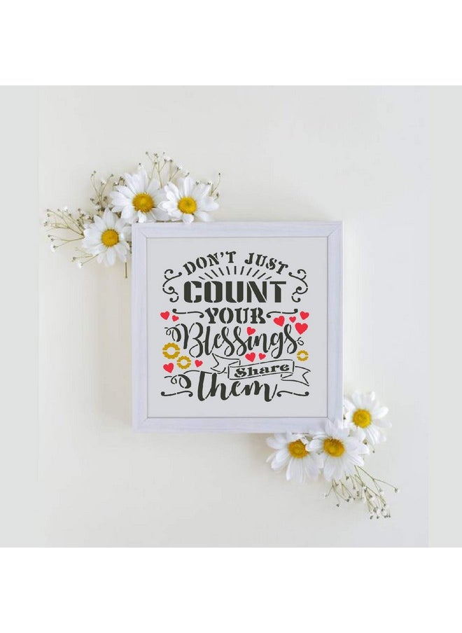 CrafTreat Blessing Quote Stencils For Painting On Wood Canvas Paper Fabric Floor Wall And Tile Share Blessings Stencil 6X6 Inches Reusable Diy Art And Craft Stencils Words And Quotes  - Image 3