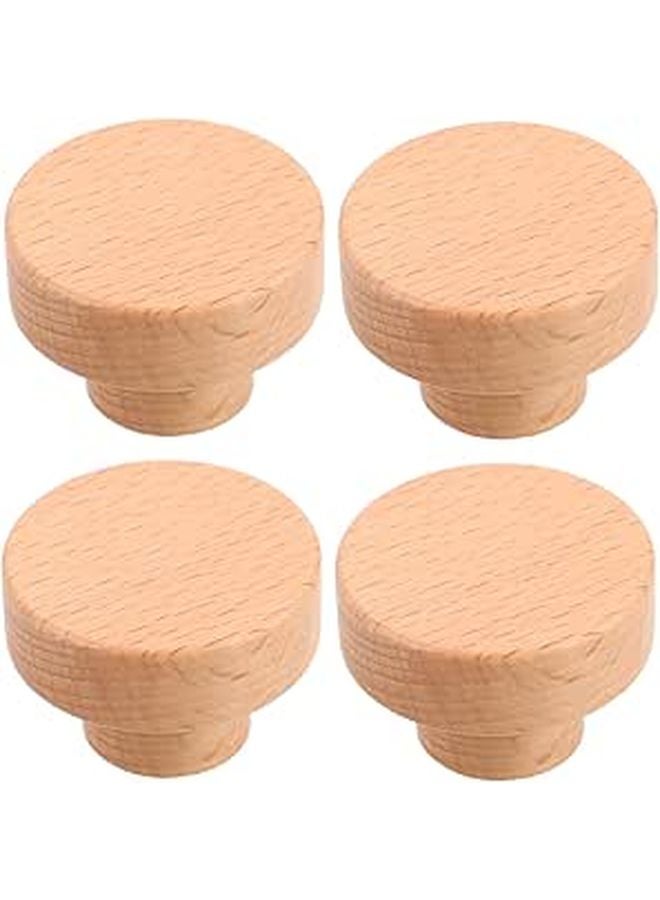 Beech Wood Cabinet Pulls 35mm Single Hole Drawer Handles For Wardrobe Kitchen Furniture - Image 1