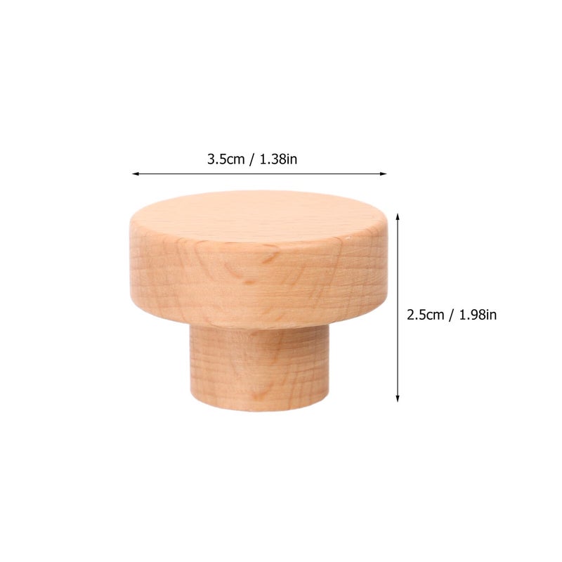 Beech Wood Cabinet Pulls 35mm Single Hole Drawer Handles For Wardrobe Kitchen Furniture - Image 3