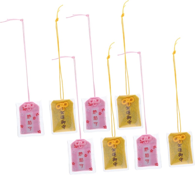 ABOOFAN 8sets Omamori Blessing Pendant Traditional Lucky Charms for Wealth Health Success Embroidered Fabric - Image 1