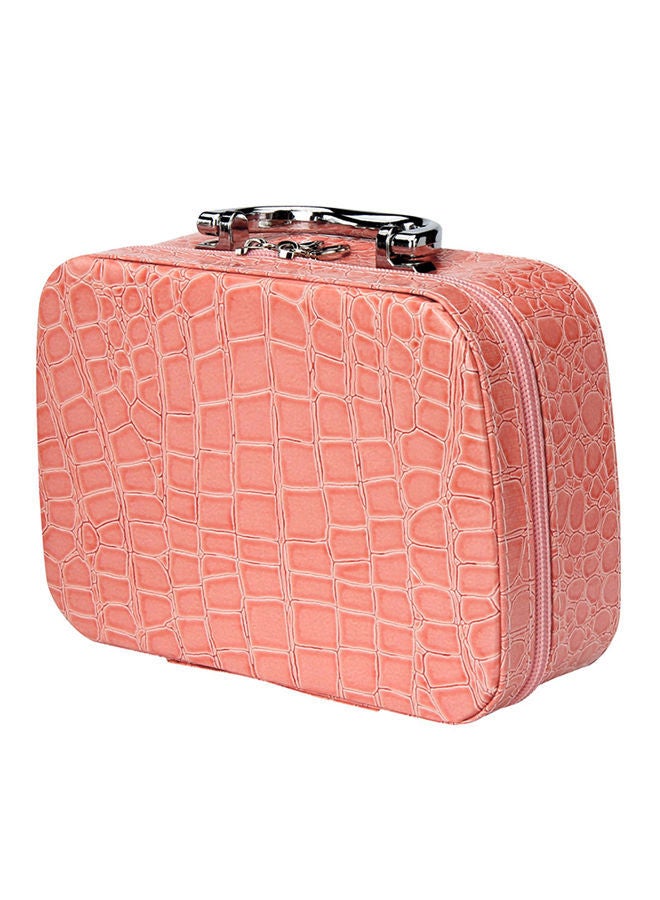 NIBEMINENT Leather Make Up Cosmetic Bag Pink - Image 1
