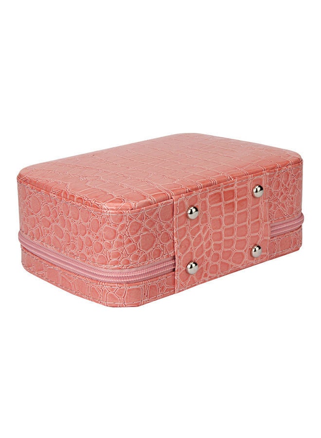 NIBEMINENT Leather Make Up Cosmetic Bag Pink - Image 2