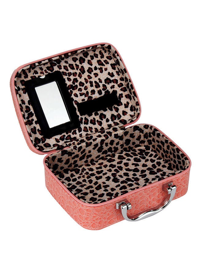 NIBEMINENT Leather Make Up Cosmetic Bag Pink - Image 3