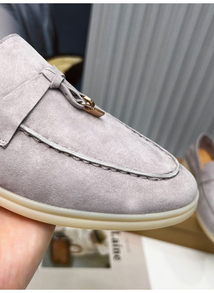 Women's Suede Loafers Slip On Flat Casual Office Daily Comfort Walking Shoes - Image 3