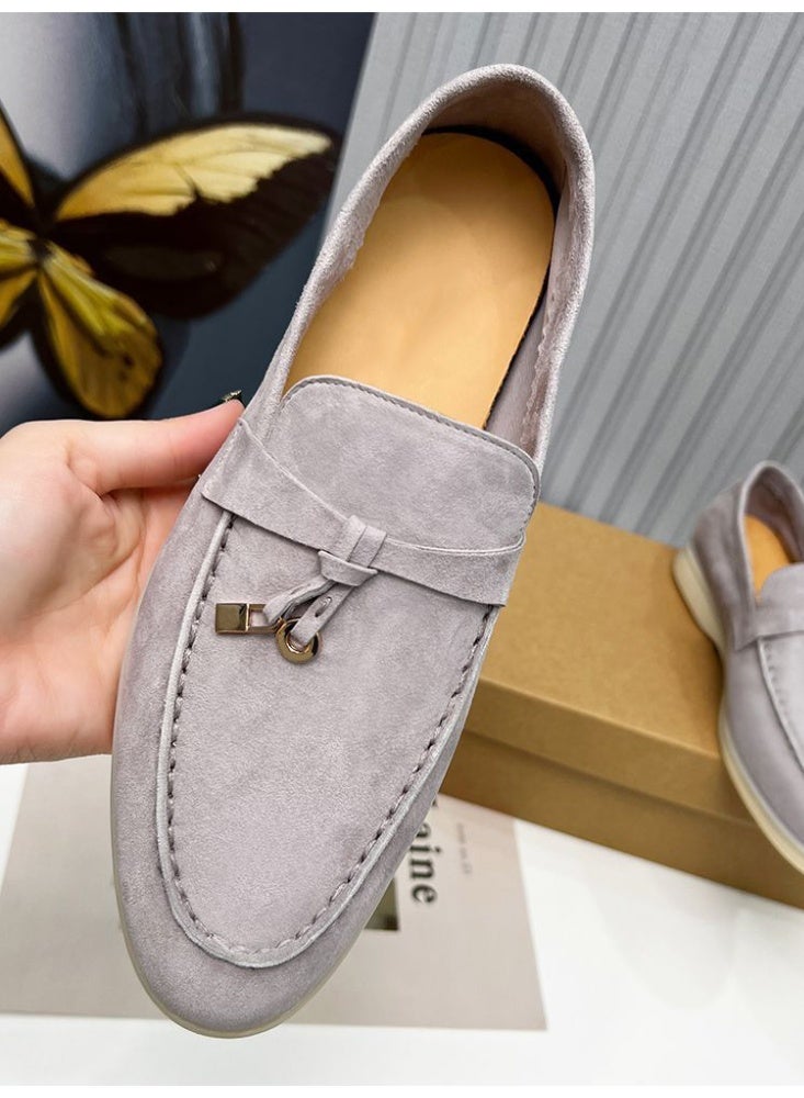 Women's Suede Loafers Slip On Flat Casual Office Daily Comfort Walking Shoes - Image 4