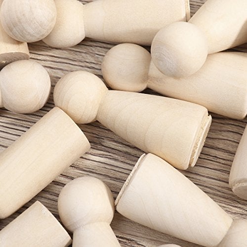 ULTNICE 20PCS Wooden Peg Doll Unfinished Wooden People Bodies Angel Dolls for DIY Craft - Image 5