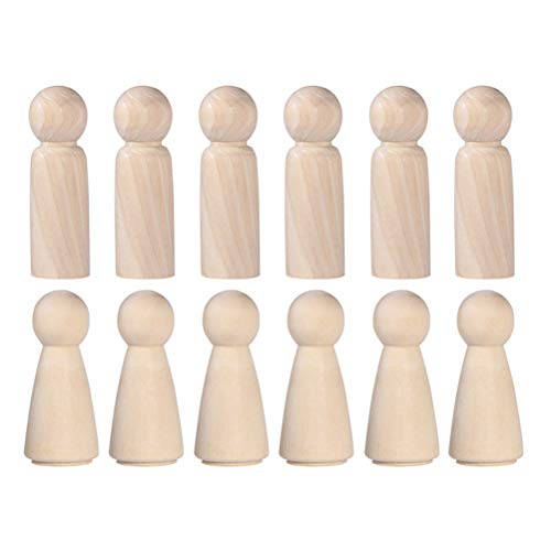 ULTNICE 20PCS Wooden Peg Doll Unfinished Wooden People Bodies Angel Dolls for DIY Craft - Image 1