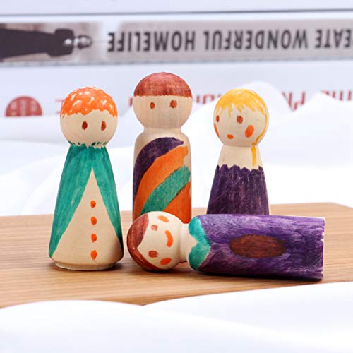 ULTNICE 20PCS Wooden Peg Doll Unfinished Wooden People Bodies Angel Dolls for DIY Craft - Image 4
