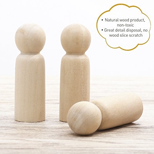 ULTNICE 20PCS Wooden Peg Doll Unfinished Wooden People Bodies Angel Dolls for DIY Craft - Image 2
