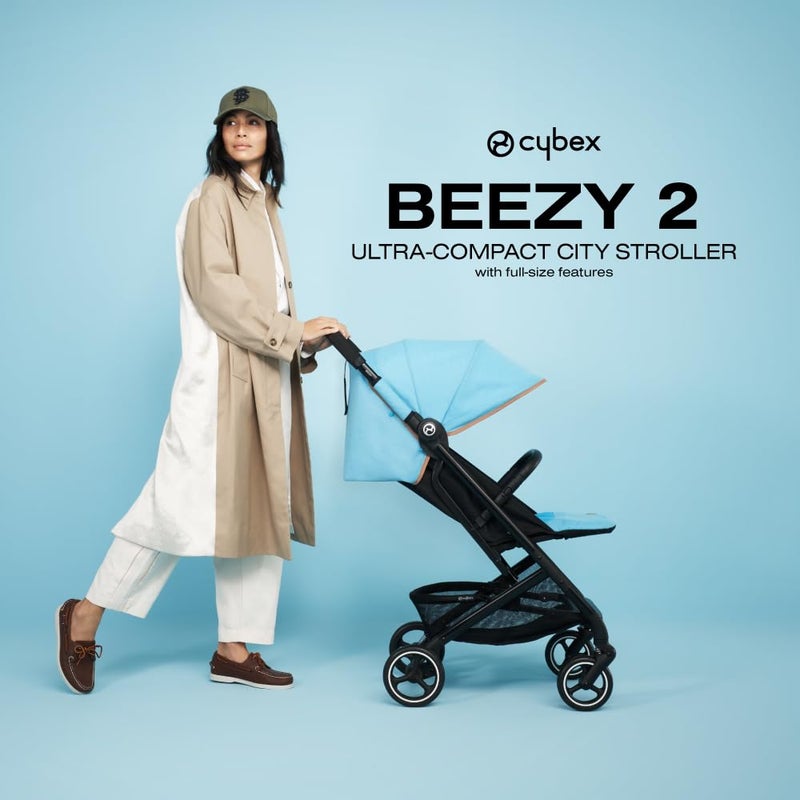 cybex عربة سفر CYBEX Beezy 2 المدمجة والخفيفة الوزن متوافقة مع مقاعد سيارات CYBEX باللون الأسود السحري - Image 2