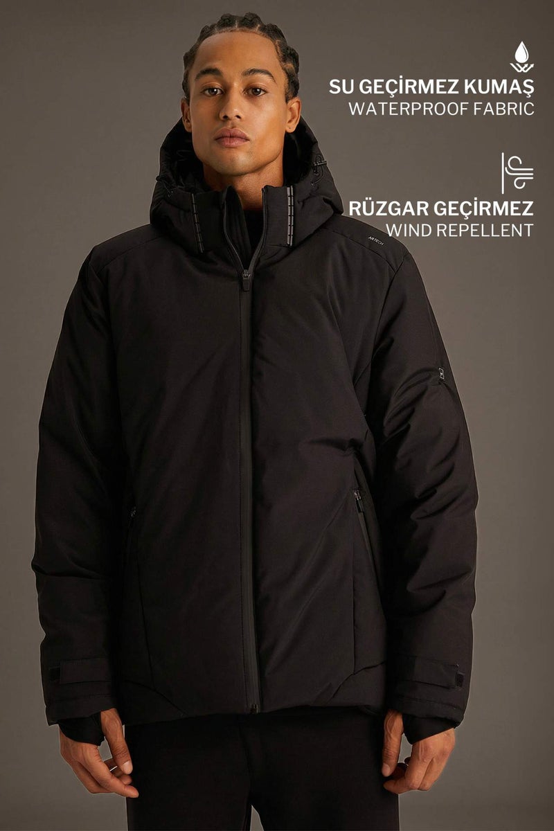 Defactofit USB Heated Waterproof Windproof Hooded Zippered Winter Ski Jacket - Image 1