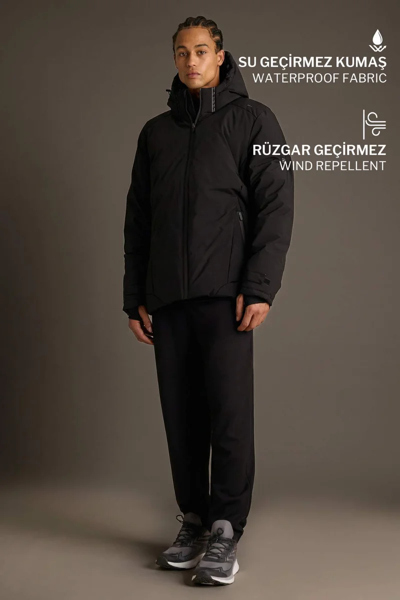 ديفاكتو Defactofit USB Heated Waterproof Windproof Hooded Zippered Winter Ski Jacket