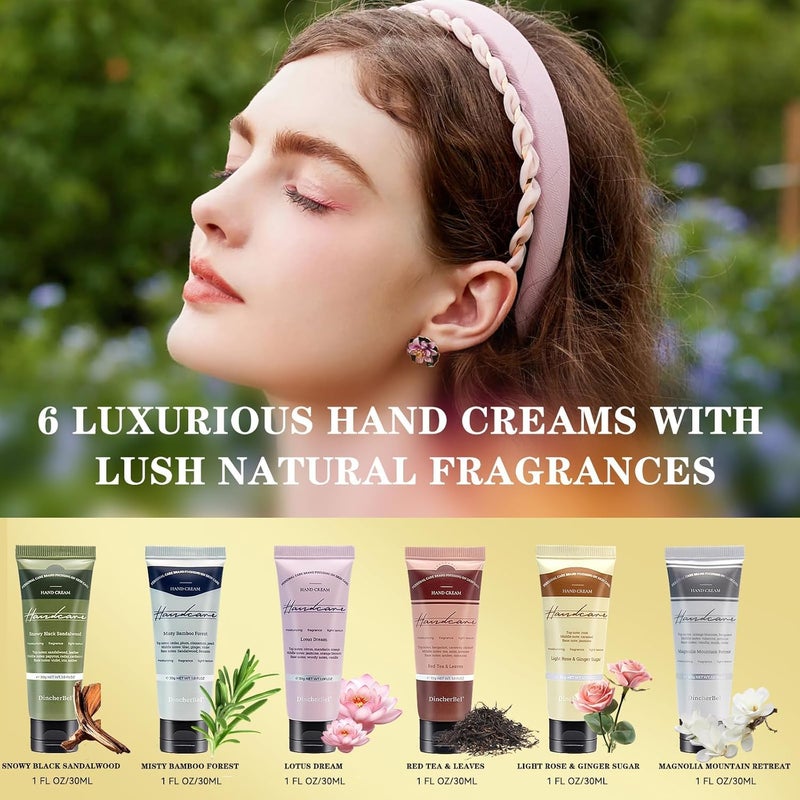 DincherBel Hand Cream Gift Set - 6 Travel Size Moisturizers - Image 2