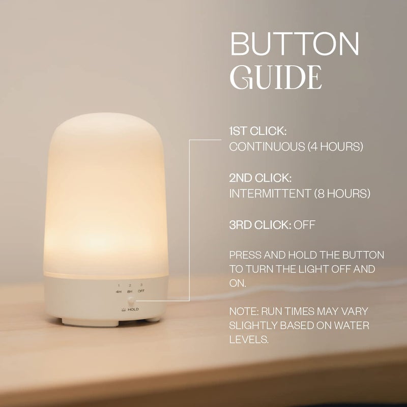 Vitruvi Glow Diffuser, Ultrasonic Essential Oil Diffuser | Oil Diffuser Essential Oils, Aromatherapy Diffuser | Diffusers for Home, Kids Room Diffuser, Room Decor (100 ml) White - Image 5
