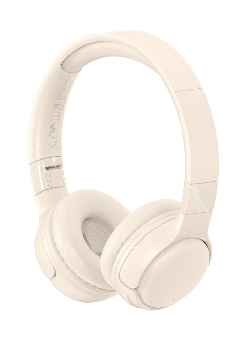 Honor 500 mAh Choice Headphones Lite On-Ear Wireless Headphone with 40mm Deep Bass Driver, 82-Hour Battery Life, Dual-Device Connection, AI Call Noise Cancellation & Foldable Lightweight Design, Beige - Image 4