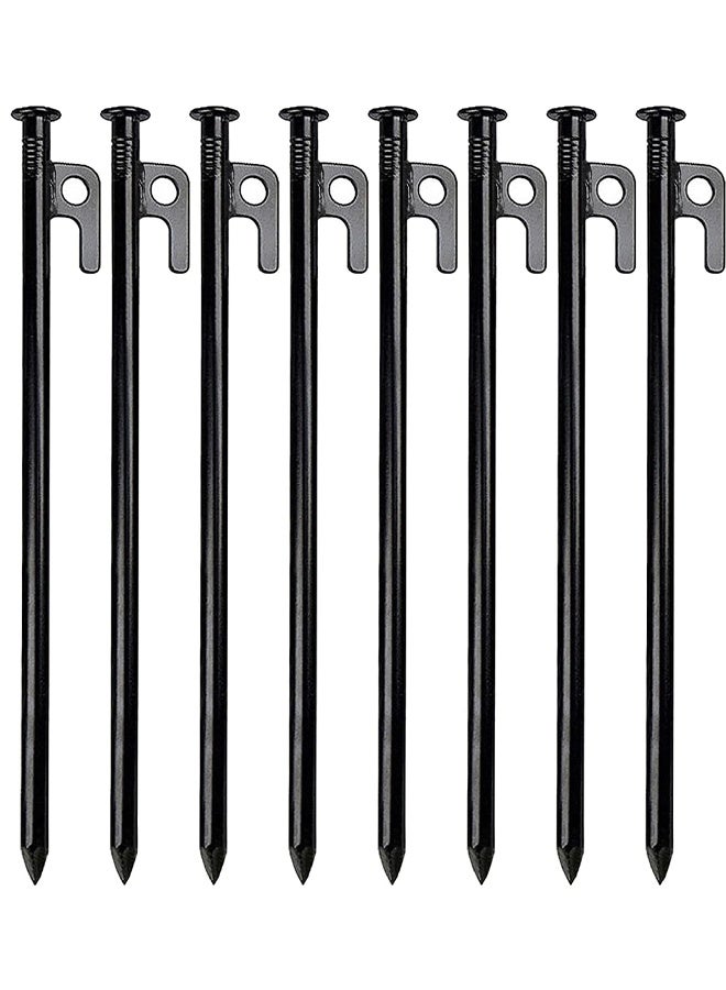 UNUNS Tent Stakes,8 Pack Camping Stakes High Strength Steel Tent Heavy Duty,30 CM Long Anchoring Tent Pegs,Unbreakable Inflexible Stakes For Pop Up Canopy,Hiking,Outdoor,Gardening - Image 1