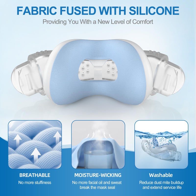 ItAll 2PCs Replacement CPAP Fabric Nasal Pillow Mask Cushion (M) for Airfit N30I & Airtouch N30I, Improved QuietAir N30i - Effictive Moisture-Wicking & Redness-Reducing, ItAll Supplies Accessories - Image 4